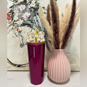 STARBUCKS 2023 pink puffy petunia scalloped cold cup tumbler ✨